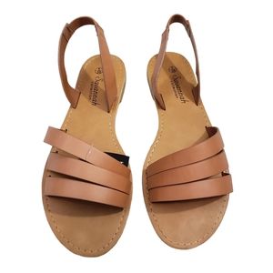 NEW Savannah Tan 3 Strap Wide Summer Sandals